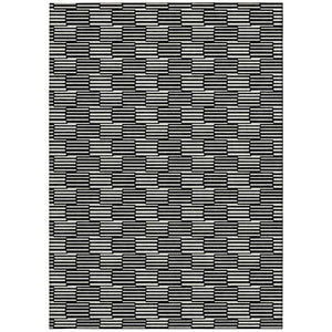 Homeroots 3' Stylish Beige And Ivory Geometric Washable Area Rug For Indoor And Outdoor Spaces, Durable Design 5' X 8' Polyester 594978