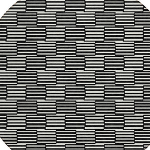 Homeroots 3' Stylish Beige And Ivory Geometric Washable Area Rug For Indoor And Outdoor Spaces, Durable Design 8' Round Polyester 594979