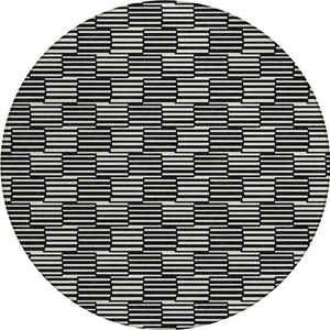 Homeroots 3' Stylish Beige And Ivory Geometric Washable Area Rug For Indoor And Outdoor Spaces, Durable Design 8' Round Polyester 594979