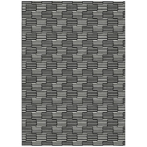 HomeRoots 5' Black and Ivory Geometric Area Rug - Stylish, Washable Indoor/Outdoor Design for Versatile Spaces 8' X 10' 594980