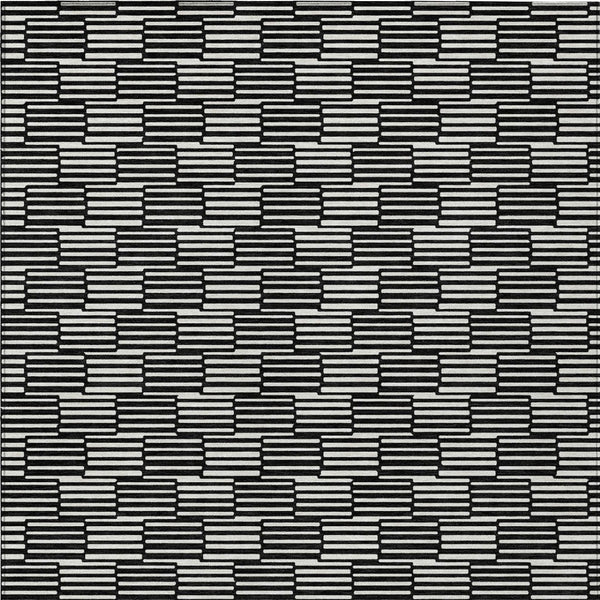 HomeRoots 5' Black and Ivory Geometric Area Rug - Stylish, Washable Indoor/Outdoor Design for Versatile Spaces 8' X 10' 594980
