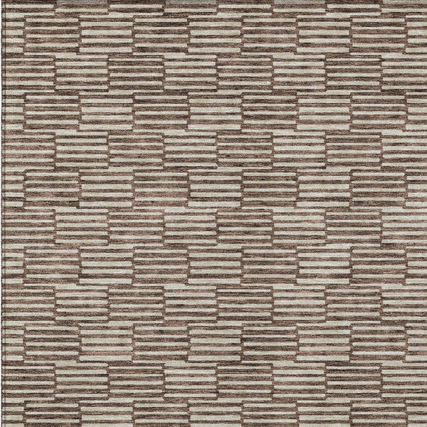 HomeRoots 5' Stylish Brown and Beige Geometric Area Rug - Durable, Washable for Indoor and Outdoor Spaces 10' X 14' 594988