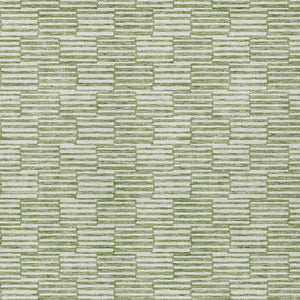 HomeRoots 5' Geometric Green and Ivory Washable Area Rug for Indoor and Outdoor Style and Durability 5' X 8' 594990