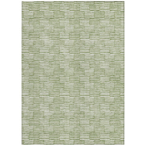HomeRoots 5' Geometric Green and Ivory Washable Area Rug for Indoor and Outdoor Style and Durability 8' X 10' 594992