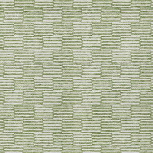 HomeRoots 9' X 12' Stylish Green and Ivory Geometric Area Rug - Washable, Durable for Indoor/Outdoor Use! 594993