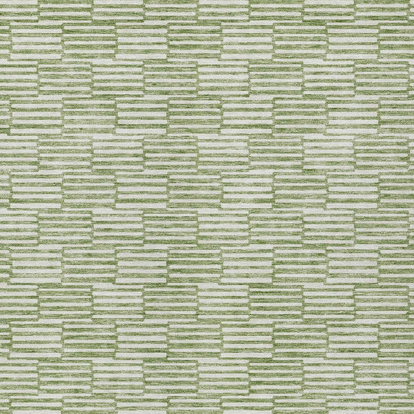 HomeRoots 9' X 12' Stylish Green and Ivory Geometric Area Rug - Washable, Durable for Indoor/Outdoor Use! 594993
