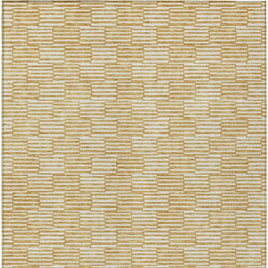 Homeroots 3' Stylish Beige And Ivory Geometric Washable Area Rug For Indoor And Outdoor Spaces, Durable Design 5' X 8' Polyester 594996