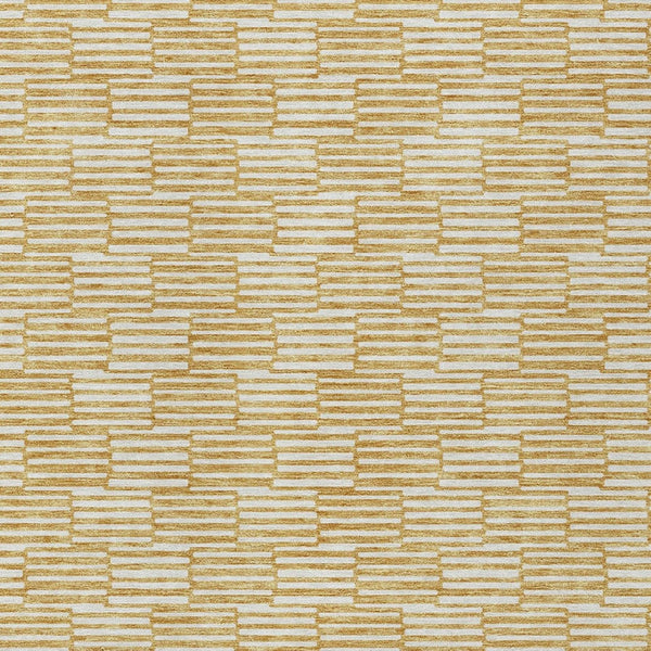 Homeroots 3' Stylish Beige And Ivory Geometric Washable Area Rug For Indoor And Outdoor Spaces, Durable Design 5' X 8' Polyester 594996