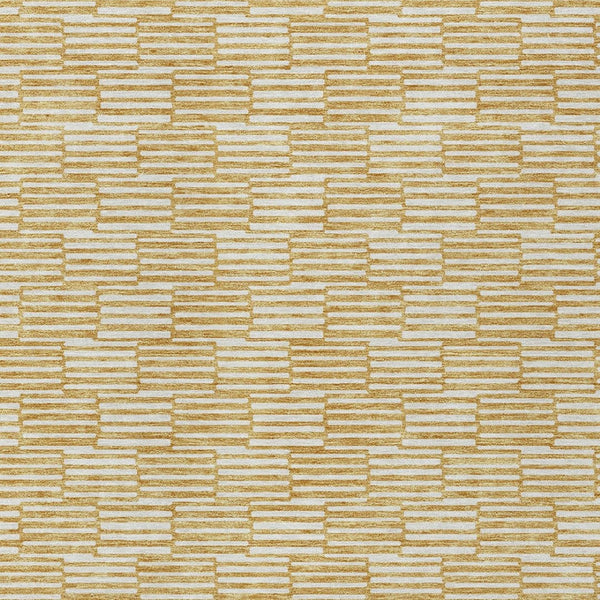 HomeRoots 5' Gold and Beige Geometric Indoor Outdoor Area Rug - Durable, Washable, Modern Style for Any Space 8' X 10' 594998