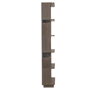 English Elm 31.5" Tall 5-tier Mdf Bookcase Slim Open Shelving Unit for Office Bedroom Living Room Dark Brown W2899P444163