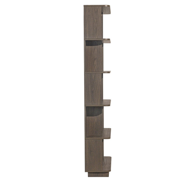 English Elm 31.5" Tall 5-tier Mdf Bookcase Slim Open Shelving Unit for Office Bedroom Living Room Dark Brown W2899P444163