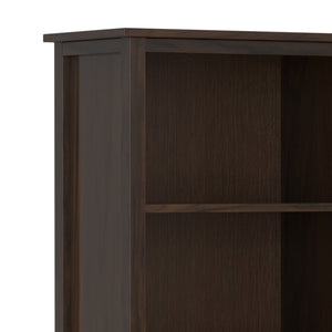 English Elm Warm Shaker 5 Shelf Bookcase Brown Pine - Handcrafted Tobacco Finish, Adjustable Shelves, 72" H Functional Style B136P238625