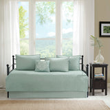 Madison Park Quebec Transitional 6 Piece Reversible Daybed Cover Set MP13-3979 Seafoam