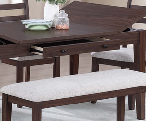 English Elm Walnut Counter Height Dining Table with Lift-Top Storage & Drawer, Seats 6, Modern Tapered Legs Walnut 41 L x 8 W x 71 H B011P370874