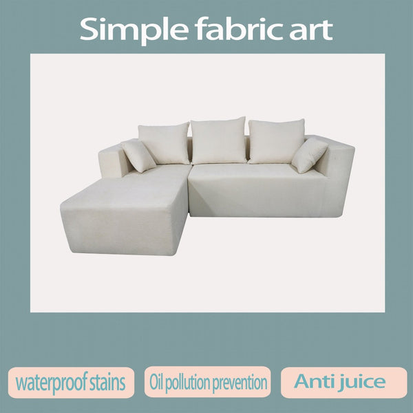 English Elm Combination Linen Sectional Sofa Bed Modular Left Corner Design for Living Rooms W3064S00003