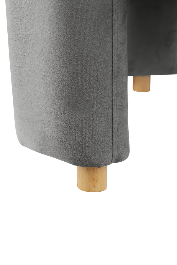 English Elm Accent Chair with Hollow Backrest for Ergonomic Support, Solid Wood Frame, Stylish Fabric Upholstery Grey W1420P194057