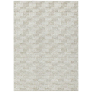 HomeRoots 5' Geometric Ivory and Beige Area Rug – Stylish, Washable, Durable for Indoor and Outdoor Spaces 10' X 14' 595012