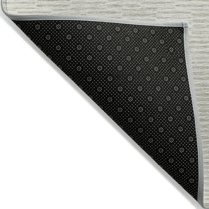HomeRoots 5' Geometric Ivory and Beige Area Rug – Stylish, Washable, Durable for Indoor and Outdoor Spaces 10' X 14' 595012
