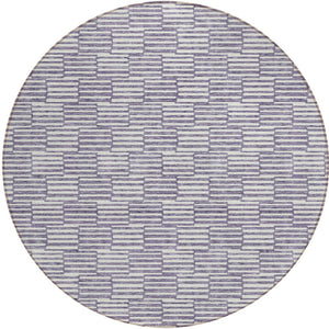 Homeroots 3' Stylish Beige And Ivory Geometric Washable Area Rug For Indoor And Outdoor Spaces, Durable Design 8' Round Polyester 595015