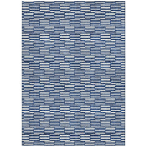 Homeroots 3' Stylish Beige And Ivory Geometric Washable Area Rug For Indoor And Outdoor Spaces, Durable Design 5' X 8' Polyester 595020