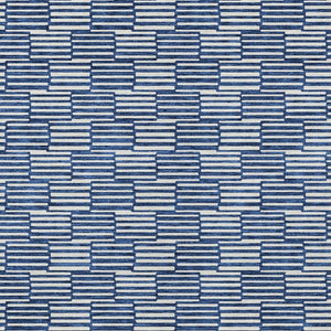 HomeRoots 9' X 12' Navy Blue & Ivory Geometric Area Rug - Washable, Durable Design for Indoor & Outdoor Use 595023