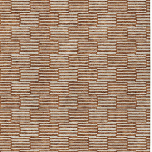Homeroots 3' Stylish Beige And Ivory Geometric Washable Area Rug For Indoor And Outdoor Spaces, Durable Design 3' X 5' Polyester 595025