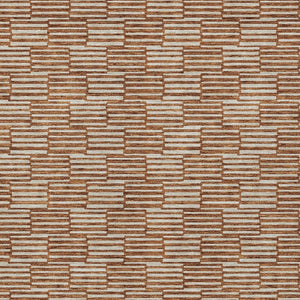 HomeRoots 5' Copper and Beige Geometric Area Rug - Stylish, Durable, Machine Washable for Indoor/Outdoor Use 8' X 10' 595028