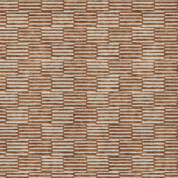 HomeRoots 5' Copper and Beige Geometric Area Rug - Stylish, Durable, Machine Washable for Indoor/Outdoor Use 8' X 10' 595028
