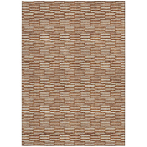 Homeroots 3' Stylish Beige And Ivory Geometric Washable Area Rug For Indoor And Outdoor Spaces, Durable Design 9' X 12' Polyester 595029