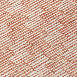 HomeRoots 5' Salmon and Ivory Geometric Area Rug - Modern, Washable Design for Indoor and Outdoor Spaces 10' X 14' 595036