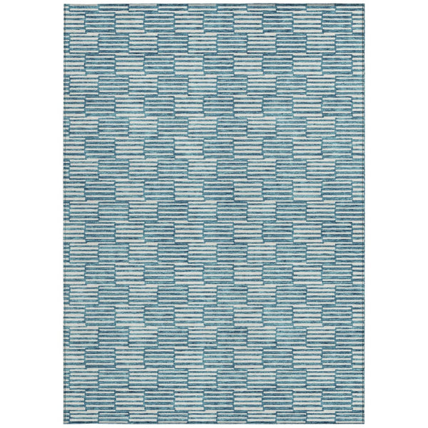 Homeroots 3' Stylish Beige And Ivory Geometric Washable Area Rug For Indoor And Outdoor Spaces, Durable Design 3' X 5' Polyester 595037