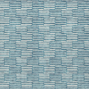 HomeRoots 5' Refresh Your Space with a Stylish Teal Blue and Ivory Geometric Washable Area Rug for Indoors Outdoors 5' X 8' 595038