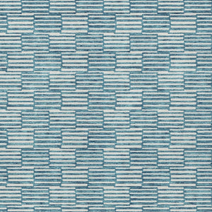 HomeRoots 9' X 12' Teal Blue & Ivory Geometric Indoor/Outdoor Area Rug - Stylish, Durable, & Washable Design! 595041