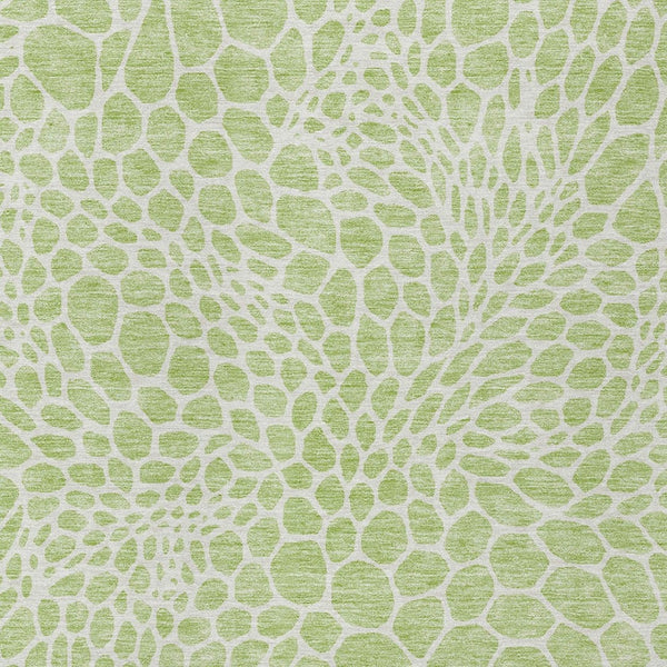 Homeroots 3' Artichoke Green Geometric Indoor Outdoor Area Rug - Stylish, Washable, Durable, And Versatile 3' X 5' Polyester 595043