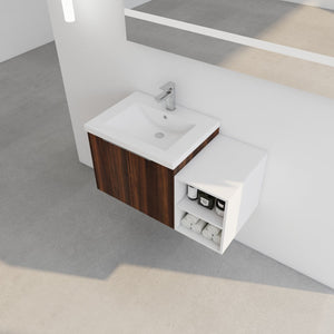 English Elm 36 Inch Soft Close Doors Bathroom Vanity With Resin Sink, Modern Design & Ample Storage Solutions W999S00183