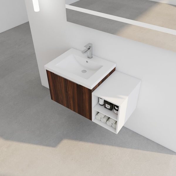 English Elm 36 Inch Soft Close Doors Bathroom Vanity With Resin Sink, Modern Design & Ample Storage Solutions W999S00183