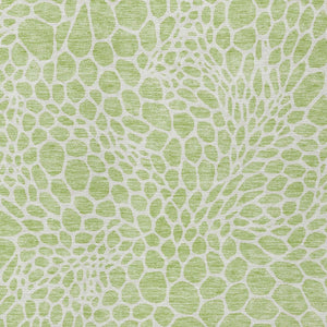 Homeroots 3' Artichoke Green Geometric Indoor Outdoor Area Rug - Stylish, Washable, Durable, And Versatile 9' X 12' Polyester 595047
