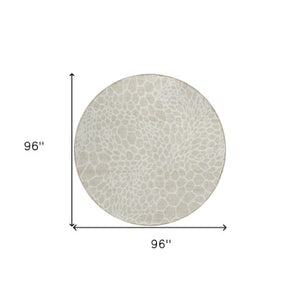 Homeroots 3' Artichoke Green Geometric Indoor Outdoor Area Rug - Stylish, Washable, Durable, And Versatile 8' Round Polyester 595051