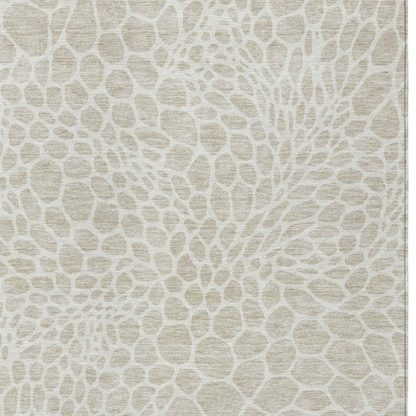 Homeroots 3' Artichoke Green Geometric Indoor Outdoor Area Rug - Stylish, Washable, Durable, And Versatile 9' X 12' Polyester 595053