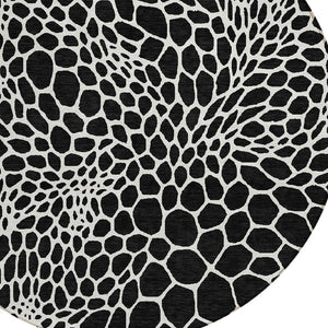 Homeroots 3' Artichoke Green Geometric Indoor Outdoor Area Rug - Stylish, Washable, Durable, And Versatile 8' Round Polyester 595057