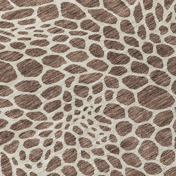 Homeroots 3' Artichoke Green Geometric Indoor Outdoor Area Rug - Stylish, Washable, Durable, And Versatile 8' Round Polyester 595063