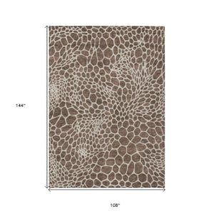 Homeroots 3' Artichoke Green Geometric Indoor Outdoor Area Rug - Stylish, Washable, Durable, And Versatile 9' X 12' Polyester 595065