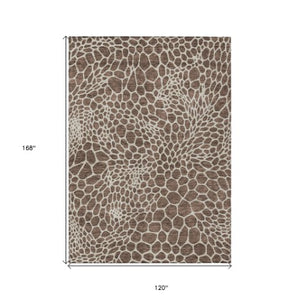 Homeroots 3' Artichoke Green Geometric Indoor Outdoor Area Rug - Stylish, Washable, Durable, And Versatile 10' X 14' Polyester 595066