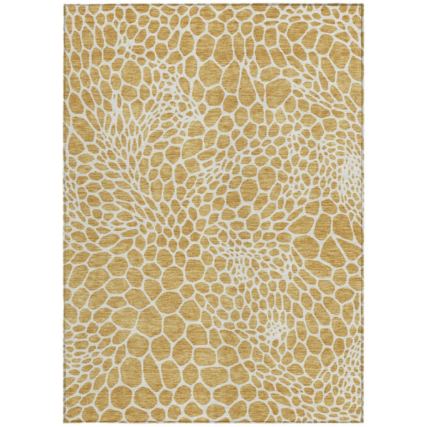 Homeroots 3' Artichoke Green Geometric Indoor Outdoor Area Rug - Stylish, Washable, Durable, And Versatile 5' X 8' Polyester 595068