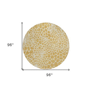 Homeroots 3' Artichoke Green Geometric Indoor Outdoor Area Rug - Stylish, Washable, Durable, And Versatile 8' Round Polyester 595069