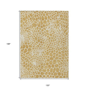 Homeroots 3' Artichoke Green Geometric Indoor Outdoor Area Rug - Stylish, Washable, Durable, And Versatile 10' X 14' Polyester 595072