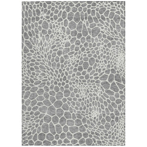 Homeroots 3' Artichoke Green Geometric Indoor Outdoor Area Rug - Stylish, Washable, Durable, And Versatile 5' X 8' Polyester 595074