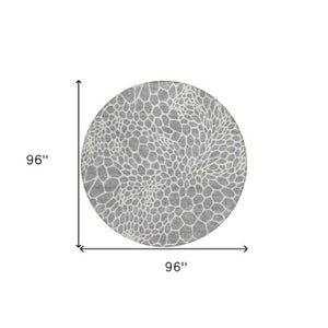 Homeroots 3' Artichoke Green Geometric Indoor Outdoor Area Rug - Stylish, Washable, Durable, And Versatile 8' Round Polyester 595075