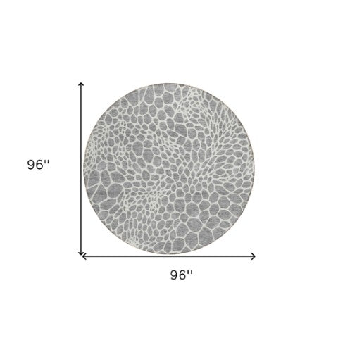 Homeroots 3' Artichoke Green Geometric Indoor Outdoor Area Rug - Stylish, Washable, Durable, And Versatile 8' Round Polyester 595075