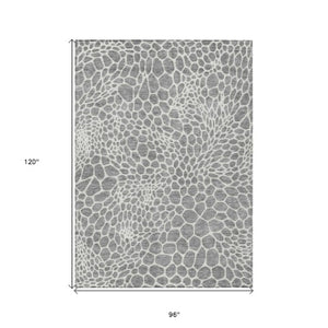 Homeroots 3' Artichoke Green Geometric Indoor Outdoor Area Rug - Stylish, Washable, Durable, And Versatile 8' X 10' Polyester 595076